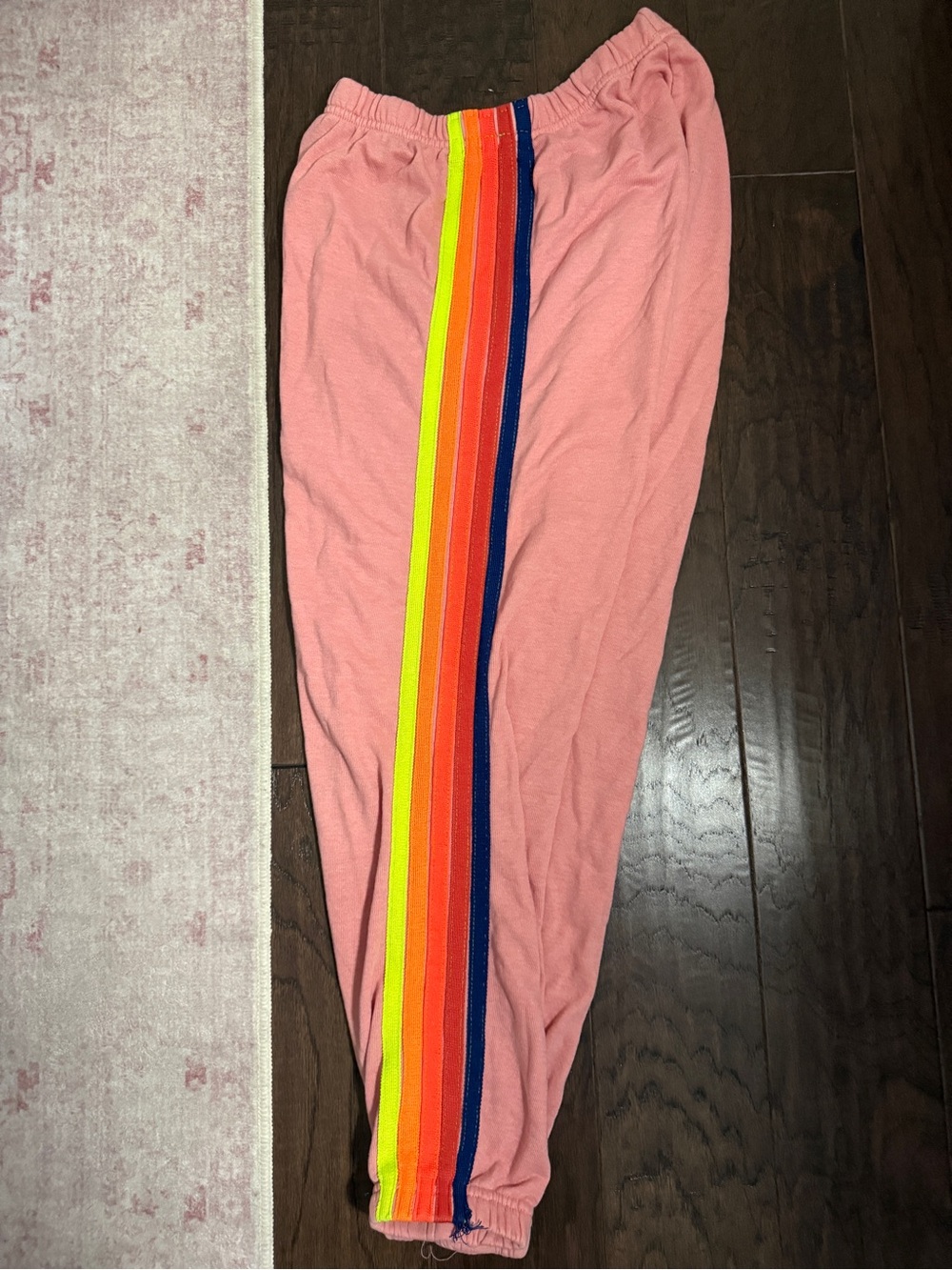 Aviator Nation Pink Peach Sweatpants with 5 Stripe size M